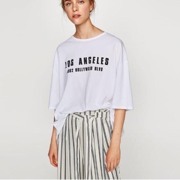 NWOT Zara Metallic Stripped High Waisted Wide Leg Cropped Trousers - XS - Picture 3 of 13